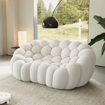 WJSHome 79.53'' Modern Bubble Sofa, Comfy Upholstered Loveseat Sofa, Lazy Floor Curved Couch for Living Room, Apartment, Small Space