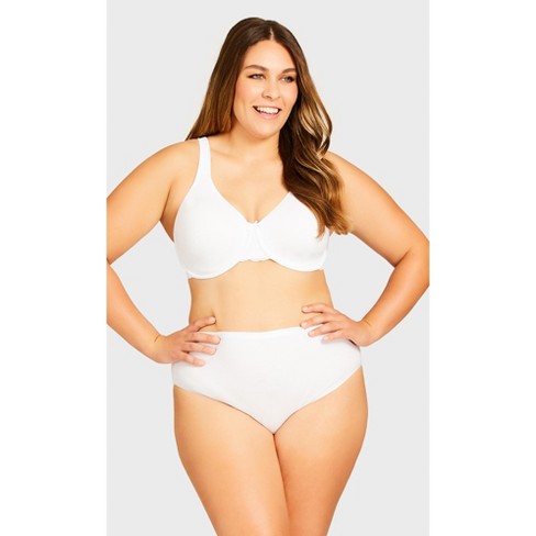 Avenue Body  Women's Plus Size Comfort Hi Cut Brief - White - 34