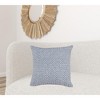 22" X 22" Navy Blue And White 100% Cotton Chevron Zippered Pillow - 2 of 4