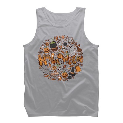 Men's Design By Humans happy halloween greeting holiday illustration By ghinan Tank Top