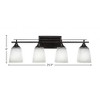 Toltec Lighting Uptowne 4 - Light Vanity in  Dark Granite with 4.5" Square White Muslin Shade - 2 of 2