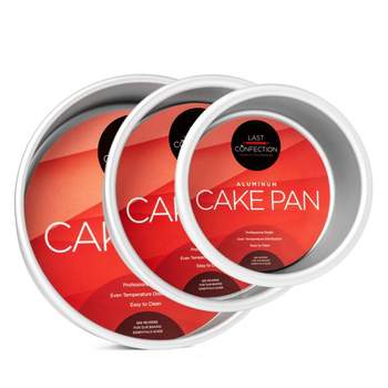 Last Confection 3pc Round Cake Pan Set - 4", 6" and 8" Aluminum Pans - 2" Deep