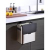 Jiallo 6L Slim Hanging Stainless steel kitchen waste trash can for cabinet door or wall-mounting in satin finish and fingerprint-proof. - 3 of 4