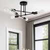 DORESshop 6-Light Black Sputnik Modern Linear Semi Flush Mount - image 2 of 4