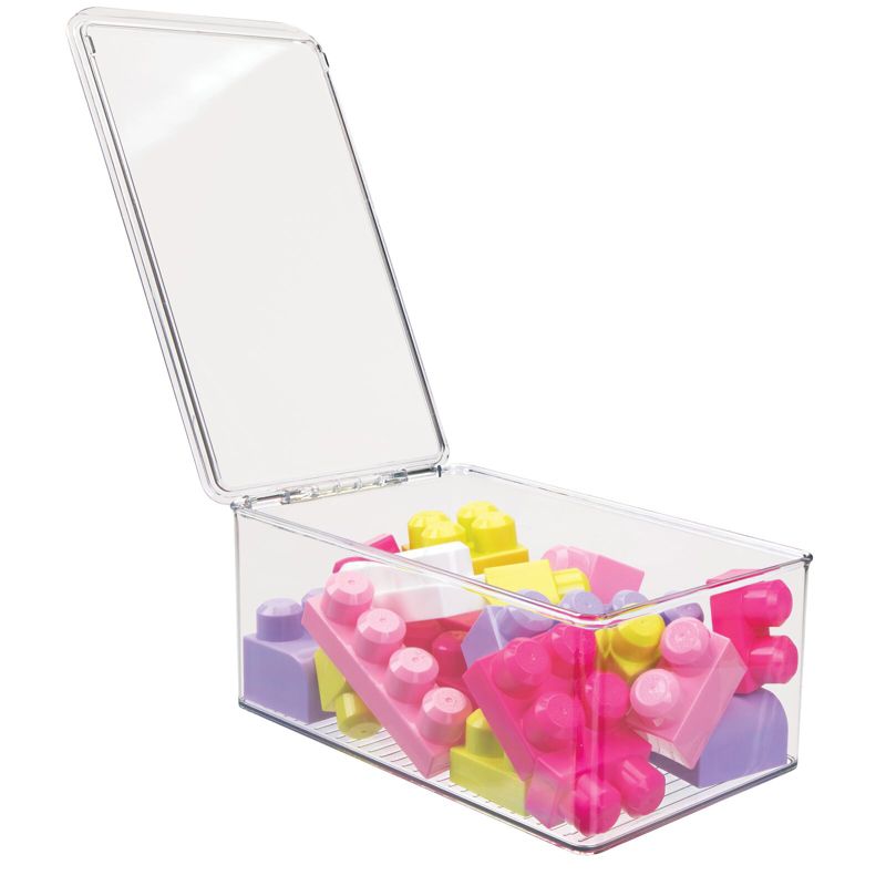 mDesign Plastic Playroom/Gaming Storage Organizer Bin Box with Hinge Lid, 5 of 6