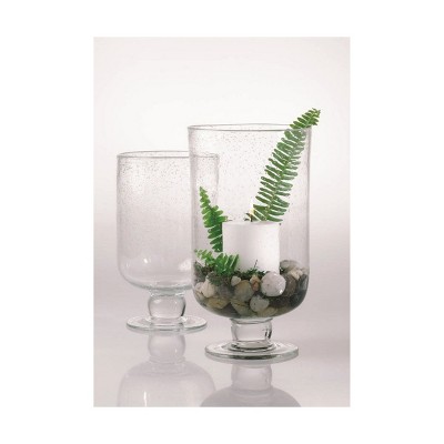 Clear Bubble Glass Hurricane Candle Holder, Medium