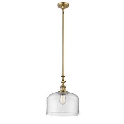 Bell - 1 Light Stem Hung Mini Pendant In Industrial Style-15 Inches Tall and 12 Inches Wide