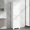 Chic Crate-Tall Bathroom Storage Cabinet – Freestanding Cabinet w/ 2 Different-Size Drawers & Adj. Shelf | MDF Painted Finish | White - 2 of 4