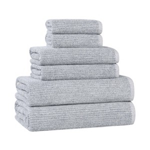Viscose Cotton Blend Medium Weight Soft Textured Ribbed Towel Set by Blue Nile Mills - 1 of 4