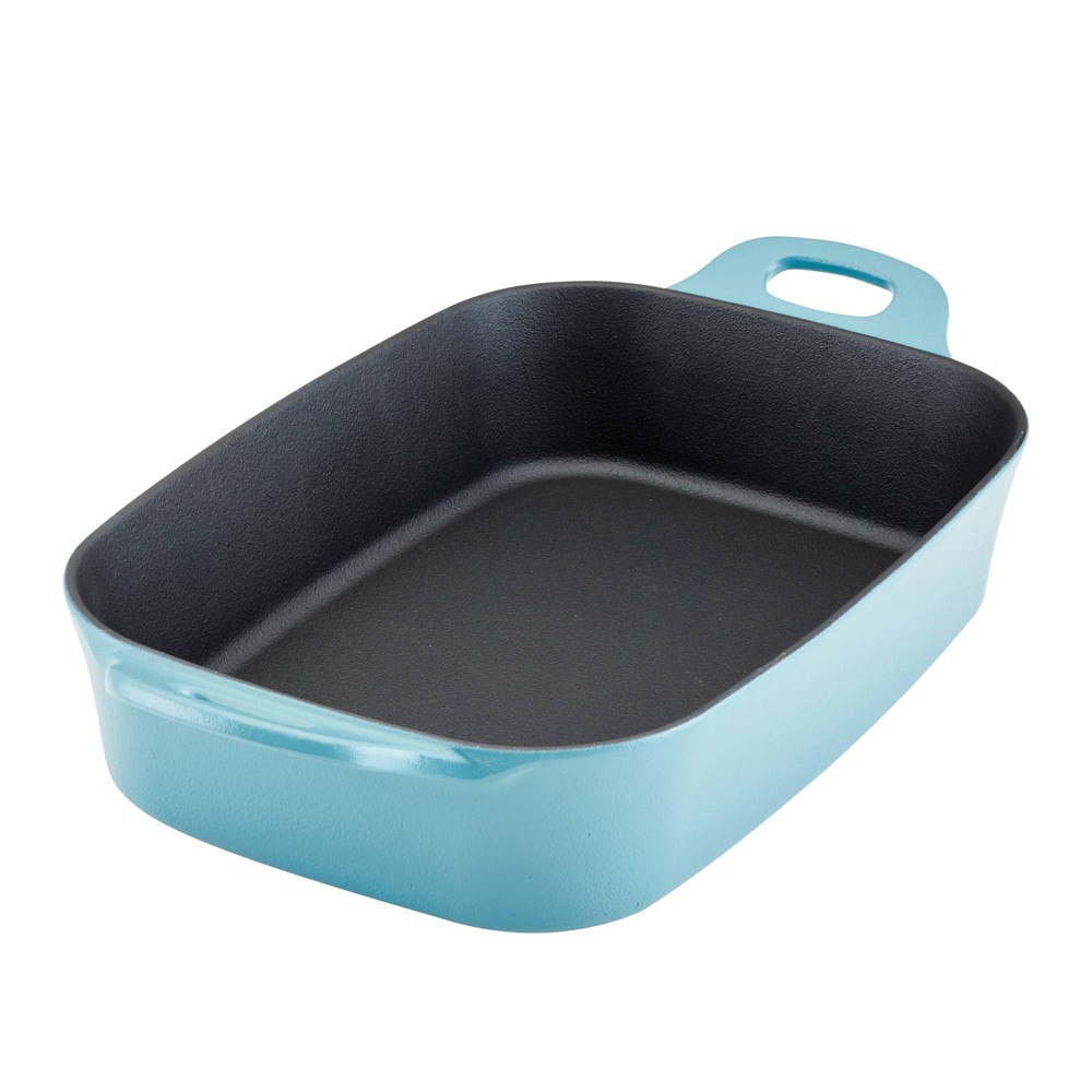 Rachael Ray Premium Nitro Cast Iron Roasting Pan 9x13 Agave Blue