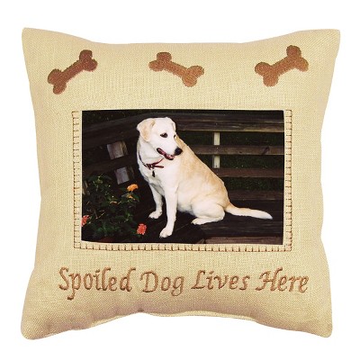 embroidered dog pillow