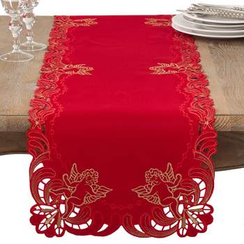 Saro Lifestyle Table Runner With Embroidered Cupid Design