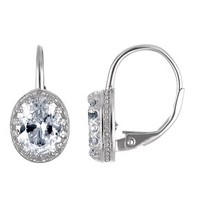 Designs By Gioelli Sterling Silver Gemstone Drop Earrings, Genuine, Lab Created - 1 of 2