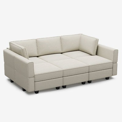 Belffin Modular Velvet Sleeper Sofa with Storage Seat (6 Seats + 7 Sides)