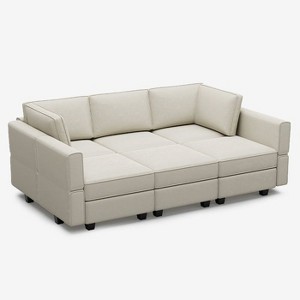 Belffin Modular Velvet Sleeper Sofa with Storage Seat (6 Seats + 7 Sides) - 1 of 4