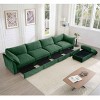 L-Shaped Sectional Sofa with Footstool, 4-Seater Sofa with Pull-Out Storage Drawers, Upholstered Chenille Sofa with Cushion-Coolbibila - 3 of 4