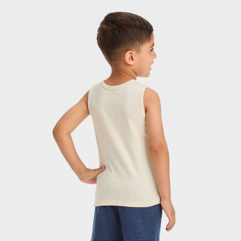 Toddler Boys' Chest Striped Tank Top - Cat & Jack™ Beige, 3 of 5