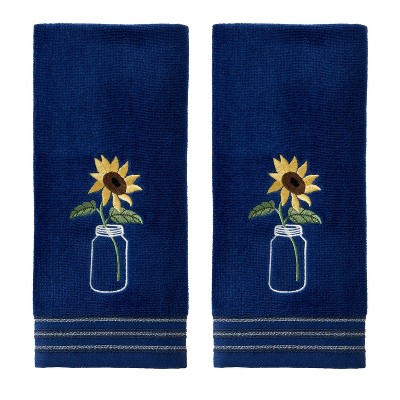2pk Sunflower in a Jar Hand Towel Blue - SKL Home