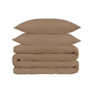 1500 Thread Count Solid Deep Pocket Egyptian Cotton Luxury Duvet Cover Set with Pillow Shams by Blue Nile Mills - 1 of 4