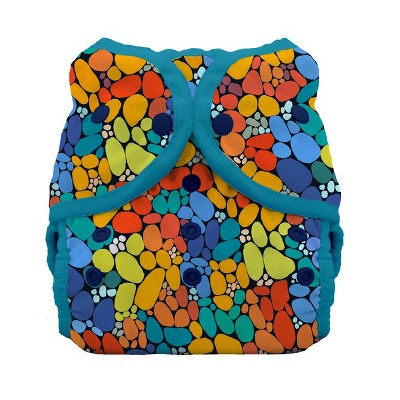 Thirsties | Duo Wrap Snap Pack of 1 - Stepping Stones Multicolored Diaper Cover, Size One