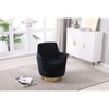 Okak Modern Swivel Barrel Accent Chair, Round Barrel Chairs with Gold Stainless Steel Base, for Living Room Bedroom - 2 of 4