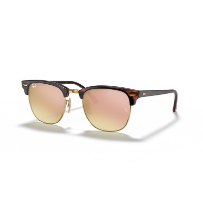 Ray Ban RB3016 990 7O Clubmaster Sunglasses Tortoise Frame Copper Gradient Flash Lens 49mm