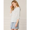 Allegra K Women's Vintage 3/4 Sleeve Boat Neck Ruffled Dots Print Blouse - 4 of 4