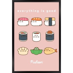 Trends International Pusheen: Bento Box - Everything Is Good Sushi Grid Framed Wall Poster Prints - 1 of 4