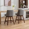 CAVINAS Set of 2 Swivel Bar Stools,26" Counter Height Chairs with Curved Back & Wood Legs,Kitchen Chairs for Dining Room,Cafe,Home Bar - 2 of 4