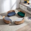 MaseiKar Scandinavian style Elevated Dog Bed Pet Sofa With Solid Wood legs and Bent Wood Back, Velvet Cushion, Walnut - 4 of 4