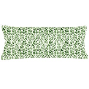 Green Geo Palm Velvet Pillow 14x40 - 1 of 1