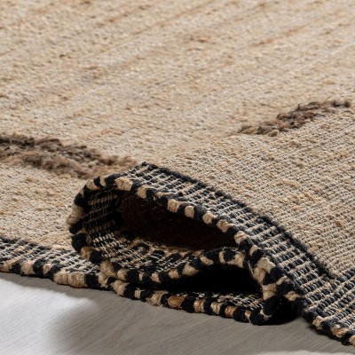 Agora Natural Jute and Wool Rectangular Area Rug, 4' x 6'