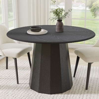 Dovelina Round Dining Table Mid-Century Dining Room Table with Designer Table Base