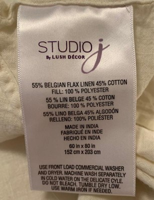 3pc Full/queen Belgian Flax Prewashed Linen Rich Cotton Blend Bedspread ...