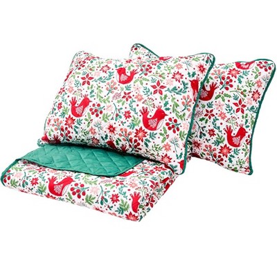 The Lakeside Collection Nordic Cardinal Quilt Set with Shams - Full/Queen