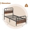 Infans Twin Size Metal Platform Bed Frame Industrial Headboard Mattress Foundation - 2 of 4