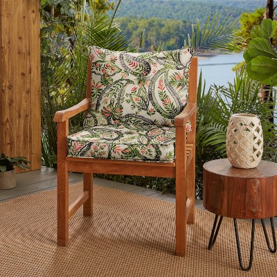 Paisley Outdoor Deep Seat Corded Cushion Set Green/Blue