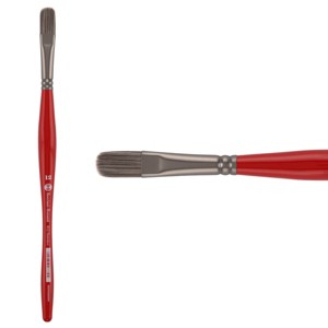 Borciani e Bonazzi Unico Silver Synthetic Series 812 Paint Brush, Filbert 12 - Medium Handle Paintbrush Handcrafted in Italy, Cruelty-Free, Acrylic, - 1 of 4