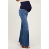 PinkBlush Blue Raw Cut Hem Flare Maternity Jeans - 4 of 4
