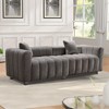 87.4'' Velvet 3-Seater Modular Loveseat Sofa with Metal Base Legs and 2 Pillows - 3 of 4