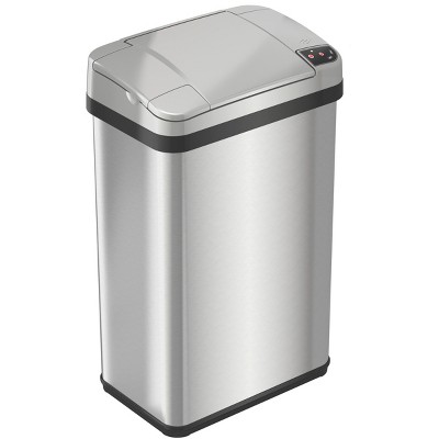 Itouchless Swing Top Kitchen Trash Can 17 Gallon Silver Stainless