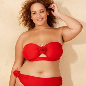Women's Removable Rosette Bandeau Bikini Top - Wild Fable™ - 1 of 4