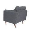 Christopher Knight Home Symonds Tufted Club Chair with Accent Pillows Charcoal/Walnut - 3 of 4