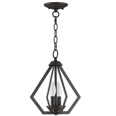 Bronze Mini 2-Light Industrial Candle Chandelier