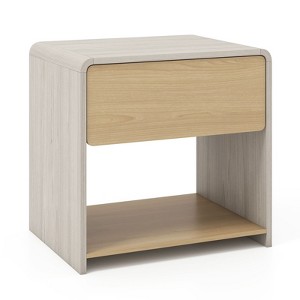 2-Tier Modern Style Nightstand with Drawer(s) and Open Shelf-Oak : Target