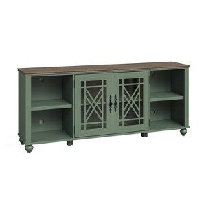 Festivo Vintage Style 70" TV Stand for TVs up to 80" Green - 1 of 4