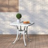 VisioGear Patio End Tables, Outdoor Square Table, End Table Side Table for Paio Backyard Pool, Outdoor Bar Table, White, 53.5"*53.5"*53" - 2 of 4