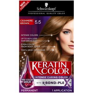 Schwarzkopf Keratin Color Anti-Age Hair Color 5.5 Cashmere Brown - 2.03 fl oz