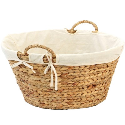 Vintiquewise Wicker Laundry Basket With White Liner QI003106 for sale online 