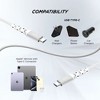 iHome 6' USB-C to USB-C Cable, Nylon Braided with Cable Wrap, White - 2 of 4